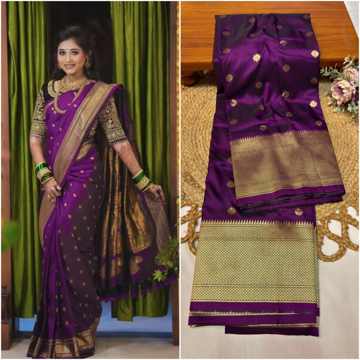 Premium Kalanjali Paithani Silk Saree – Royal Purple