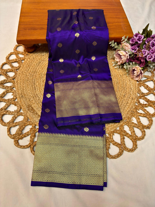 Premium Kalanjali Paithani Silk Saree – Royal Blue | Peacock Zari Pallu